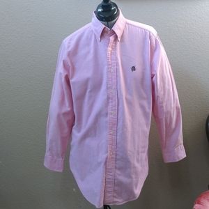 Vtg Chaps Ralph Lauren Classic Pink Cotton Button Down Dress Shirt 15.5” 32-33